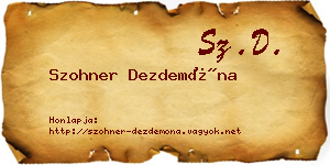 Szohner Dezdemóna névjegykártya